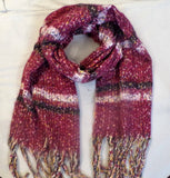 Red Super Soft Multi Striped Scarf