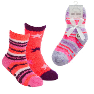 Girls Stripe & Star Cosy Socks with Grippers