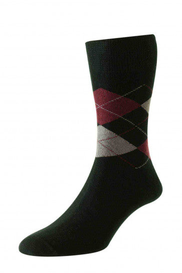HJ HALL HJ644 Argyle Comfort Top Socks (More Colours)
