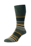 HJ HALL HJ648 Graduated Stripe Comfort Top Socks (More Colours)