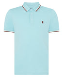 REMUS UOMO Blue Short Sleeve Casual Polo