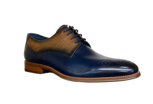 Lusk Navy/Tan Leather Shoe - Paolo Vandini