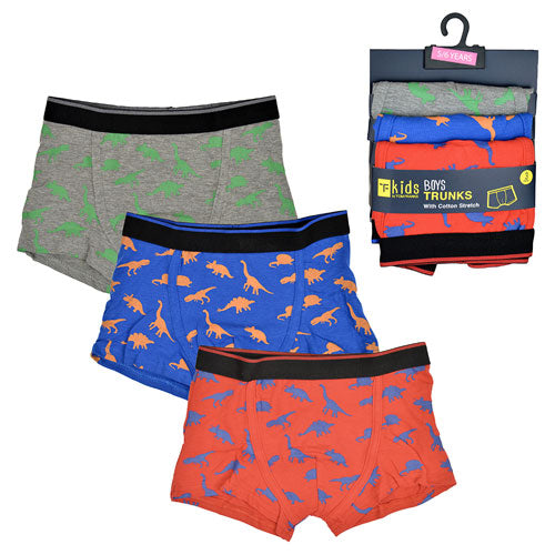 Boys Dinosaur Boxers - 3 Pack