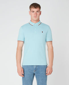 REMUS UOMO Blue Short Sleeve Casual Polo