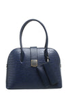 Navy Croc Tote Handbag - Bessie London