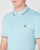 REMUS UOMO Blue Short Sleeve Casual Polo