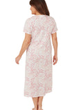 MARLON Pink Palm Print Short Sleeve Nightdress