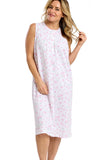 MARLON Pink Spring Garden Sleeveless Nightdress