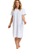 MARLON Blue Spring Garden Short Sleeve Nightdress