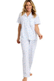 MARLON Blue Spring Garden Short Sleeve Pyjama Set