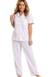 MARLON Pink Spring Garden Short Sleeve Pyjama Set