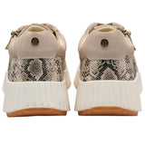 LOTUS Paige Natural Snake Print Trainers