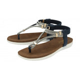 LOTUS Chica Navy Toe Post Sandal