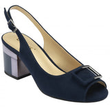 LOTUS Elena Navy Microfibre Slingback Shoe