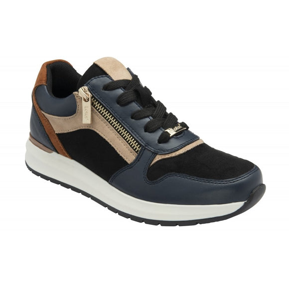 LOTUS Venus Navy & Tan Casual Trainer