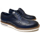 PAOLO VANDINI Megmillar Navy Casual Leather Brogue