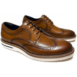 PAOLO VANDINI Megmillar Tan Casual Leather Brogue