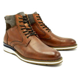 PAOLO VANDINI  Norden Tan Cuffed Leather Boot