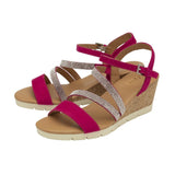 LOTUS Goldie Pink Open Toe Wedge Sandals