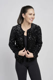 PINNS Black Sequin Jacket with Velvet Trim