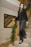 PINNS Black Sequin Jacket with Velvet Trim