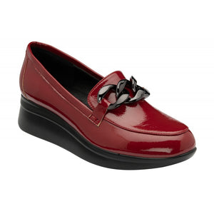 LOTUS Preston Red Patent Wedge Loafer