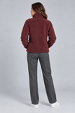 CLAUDIA C Burgundy Teddy Fleece Jacket