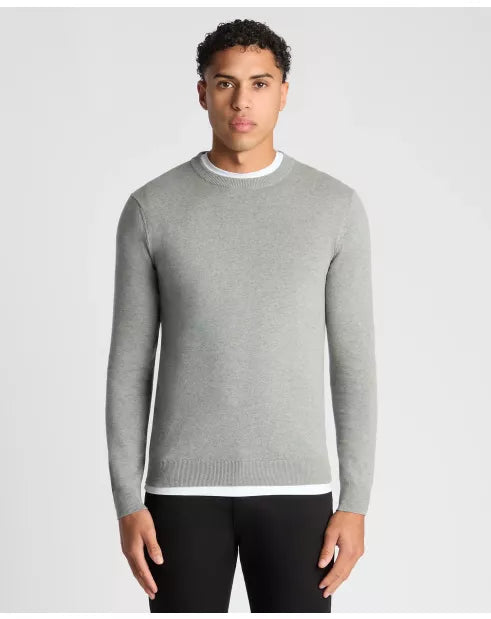 Remus Uomo Light Grey Long Sleeve Crew Neck Sweater
