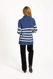 MUDFLOWER Blue Striped Cowl Neck Jumper