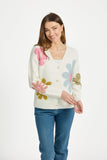 MUDFLOWER Ivory Embroidery Cardigan