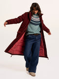 BRAKEBURN Poplar Burgundy Long Puffer Coat