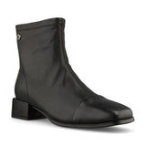 LORETTA VITALE Black Square Toe Ankle Boot
