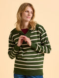BRAKEBURN Charmouth Green Quarter Zip Sweatshirt