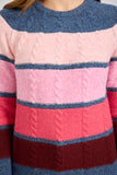 MUDFLOWER Colour Block Cable Knit Jumper
