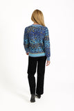 MUDFLOWER Blue Fluffy Leopard Print Cardigan