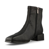 LORETTA VITALE Black Square Toe Ankle Boot