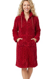 INDIGO SKY Red Cable Fleece Zipper Robe