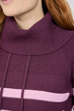 MUDFLOWER Purple Stripe Cowl Neck Jumper