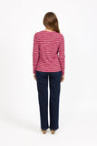 MUDFLOWER Pink Stripe Ribbed Top