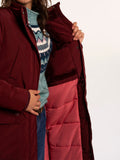 BRAKEBURN Poplar Burgundy Long Puffer Coat