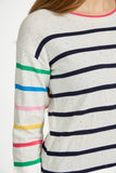 MUDFLOWER White Stripe Speckled Jumper