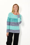 MUDFLOWER Green Marl Colour Block Jumper