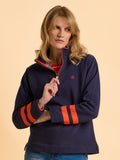BRAKEBURN Broadstone Navy Quarter Zip Sweatshirt