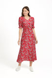 MUDFLOWER Red Ditsy Print Midi Dress 265