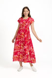 MUDFLOWER Red Paisley Print Summer Dress 243