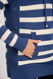 MUDFLOWER Blue Striped Cowl Neck Jumper