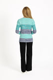 MUDFLOWER Green Marl Colour Block Jumper