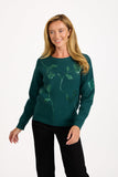 MUDFLOWER Green Sequin Embellished Jumper