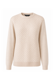 EMRECO Ivory Textured Round Neck Jumper