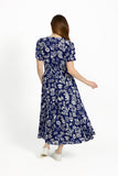 MUDFLOWER Navy Leaf Print Dress 239